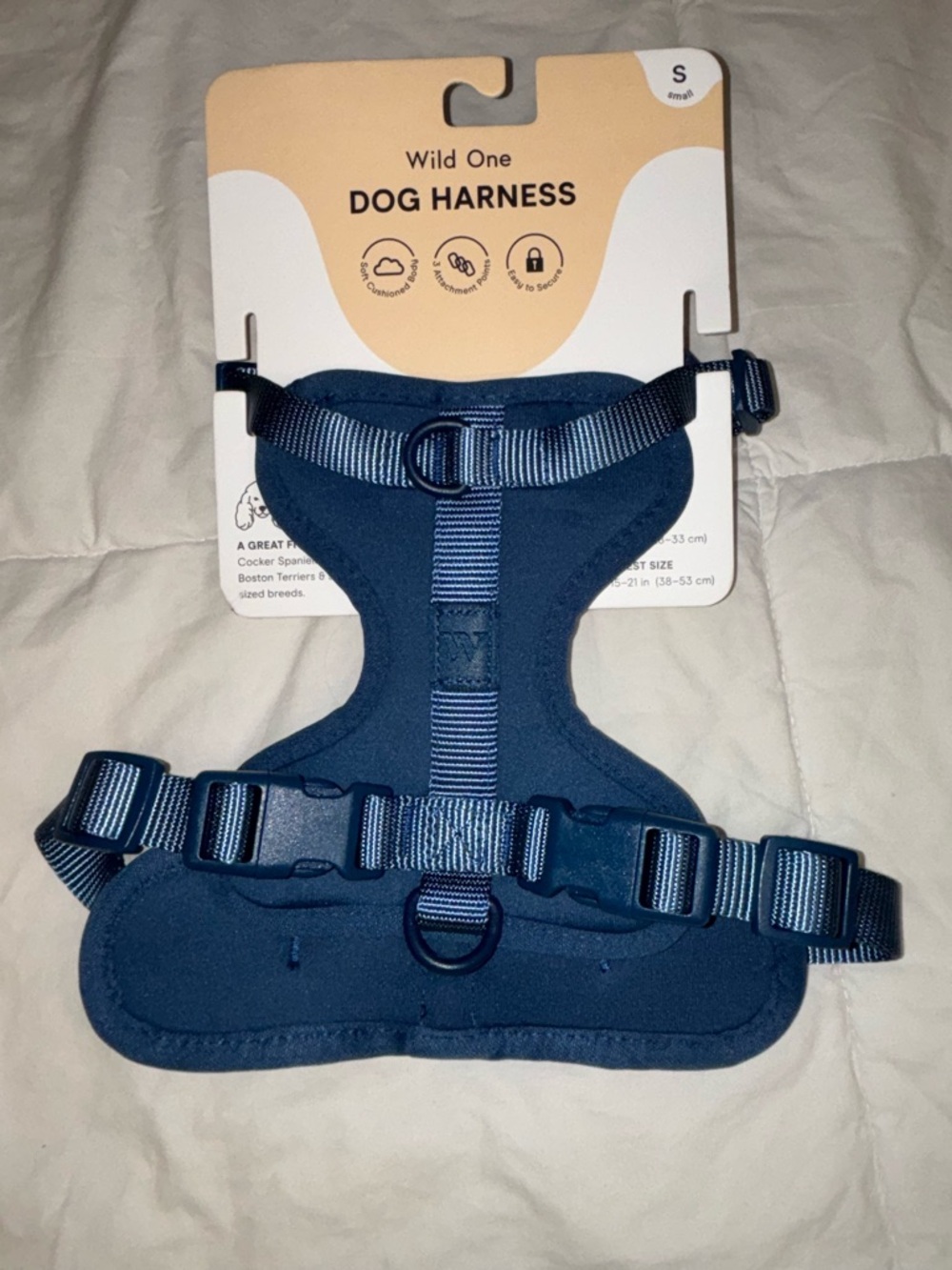Wild One Soft Navy Dog Harness with Adjustable Straps
